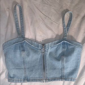 forever 21 denim cropped top